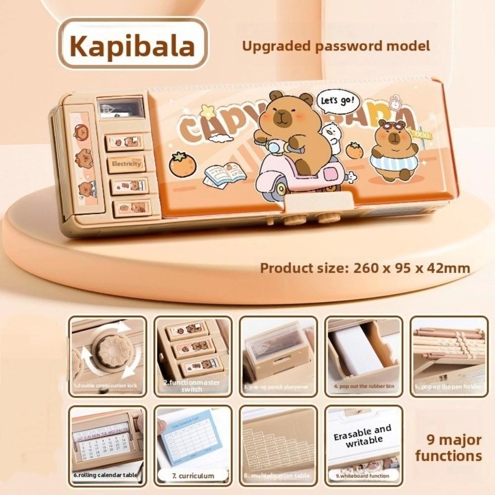 Многофункциональный пенал с кодовым замком, большой вместимости, двухслойный, для девочек