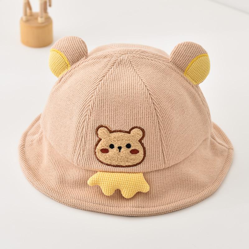 Baby Winter Warm Bucket Hat Cute Bear Paw Design Sun Protection Cap for Infants Toddler Soft Cozy Headwear