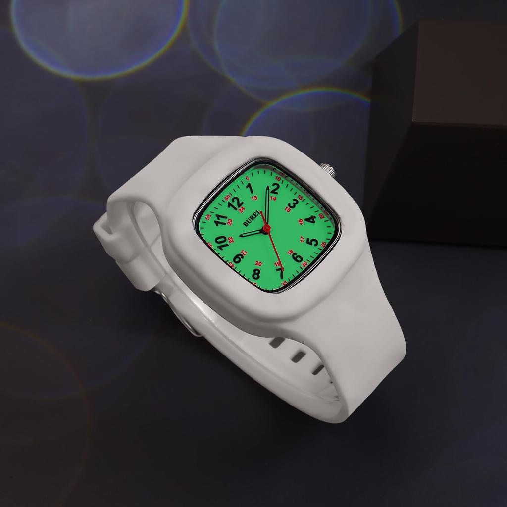 BUREI Аналоговые кварцевые часы с водонепроницаемым светящимся дисплеем и квадратным корпусом. Популярные и стильные часы для медсестер и медицинского персонала. Отличный подарок для медсестер. Женские.