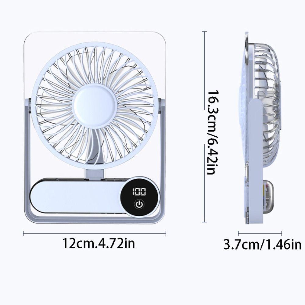 Foldable Desk Fan Wall Hanging&Handheld Mini Electric Fan Table Cooling Fan for Outdoor Camping