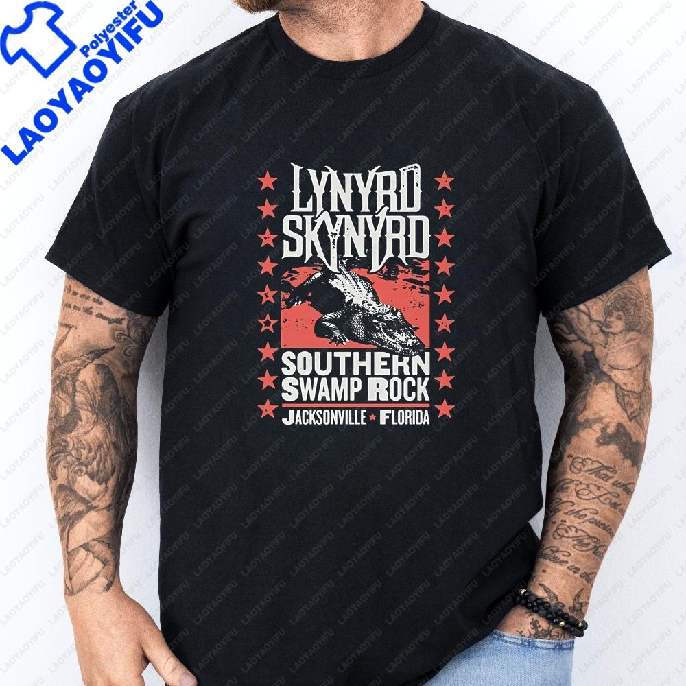 Lynyrd Skynyrd Bands Summer Fashion Shortsleeved Unisexs and Unisexs Universal Shirt Pattern Comfortable Tshirt