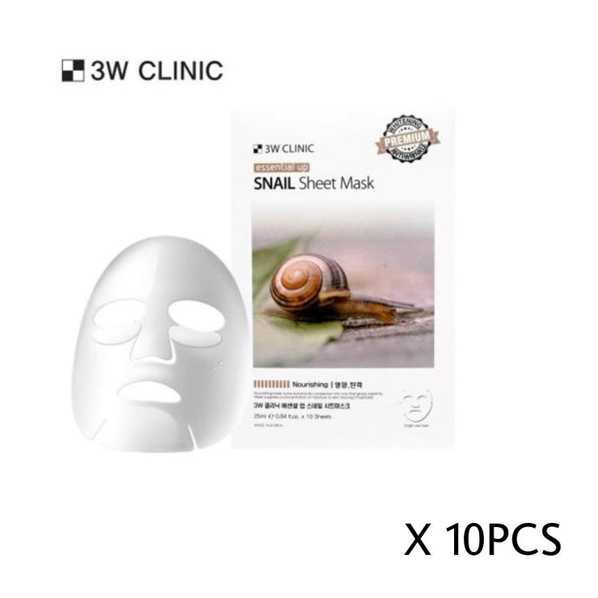 3w Clinic Essential Up Sheet Mask 25ml X 10 Sheets (6 Options)
