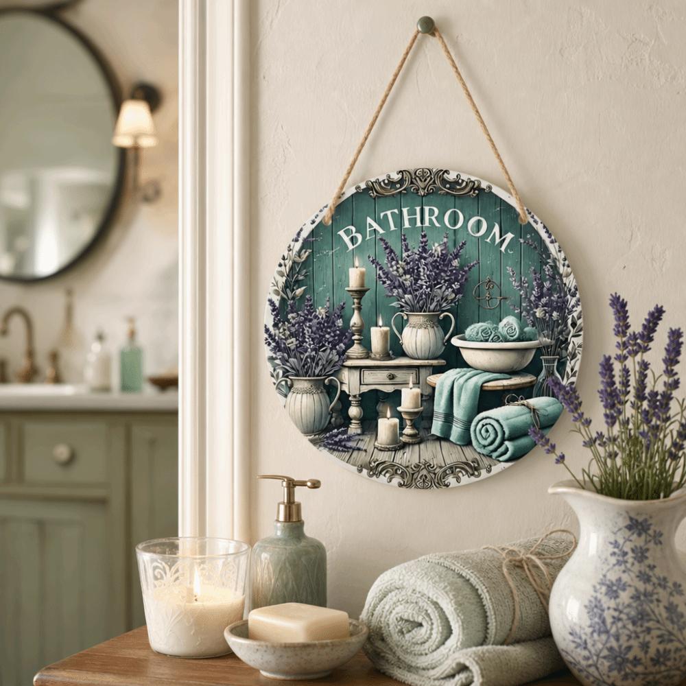 2D Flat Door Wall Decor Lavender Flower Decorative Board Hanging Decoration  Wall Hanging