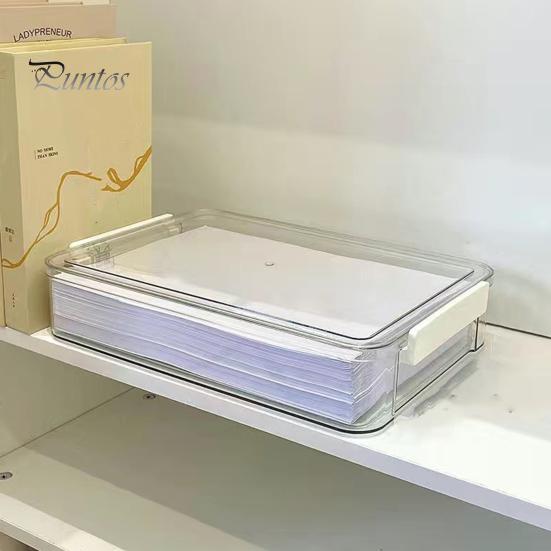 Прозрачный органайзер для документов, пыленепроницаемый с крышкой, удобная ручка, прозрачный контейнер для хранения