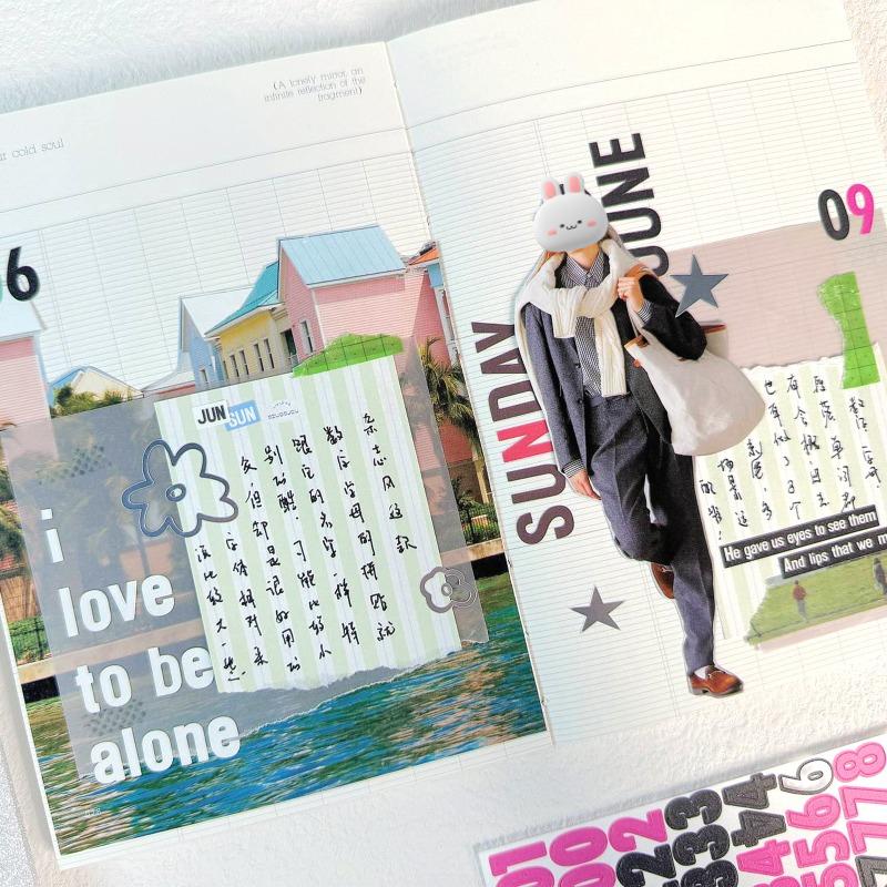 15sheet/set Chic Sweet Number Letter Scrapbook Journal Sticker for Student Creative Fashion DIY Decor Photocard Sticker