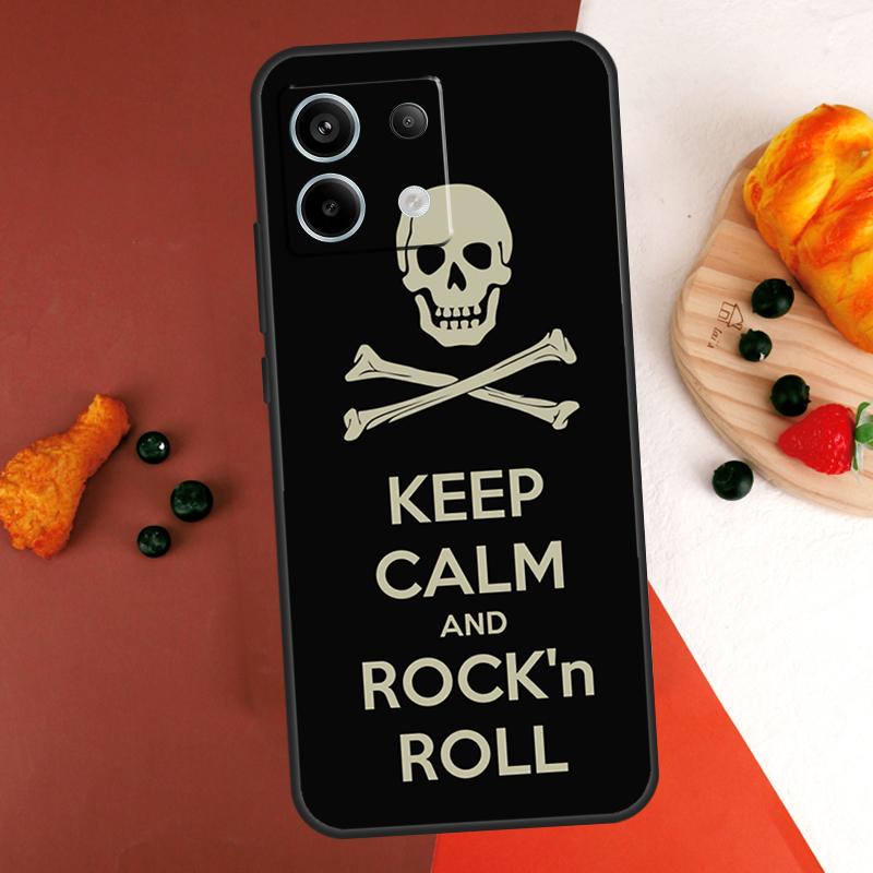 Чехол Rock Roll Skull для Xiaomi Redmi Note 14 13 Pro 9 10 11 12 Pro 10S 11S 12S Redmi 13C 10C 12C 14C Coque