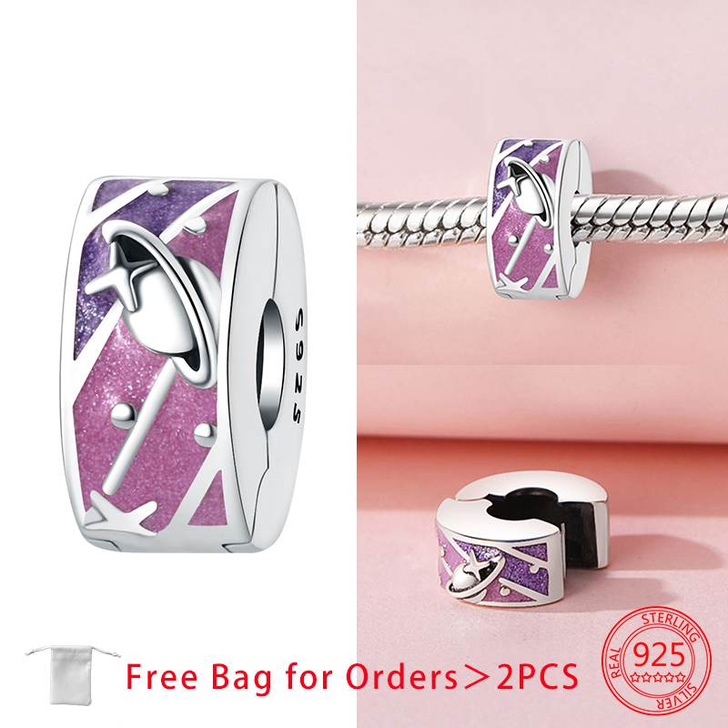 Шарм-клипса для браслета, клипса-замок, стопорная бусина, медная разделительная бусина, европейские открывающиеся бусины «Солнце, Луна, Звезда», подарок