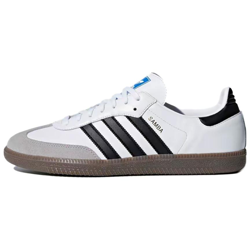adidas Оригинальные кроссовки для скейтбординга SAMBA OG Унисекс Низкие Серый/Синий B75806(Team113-S-BOX)