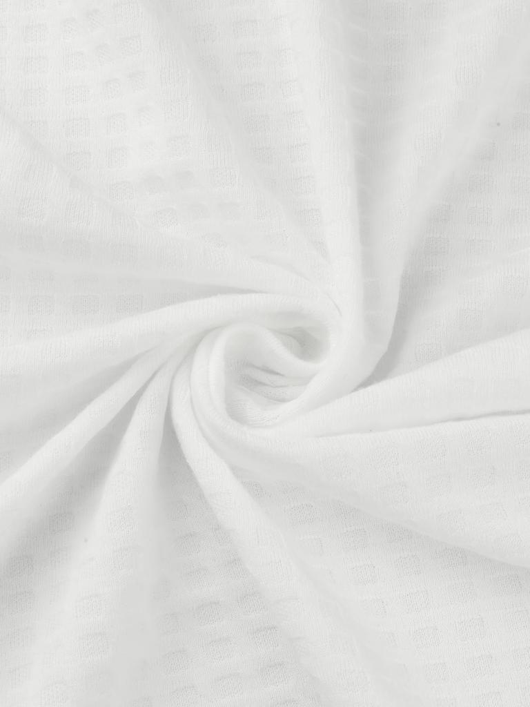 Женский вафельный халат Cheibear, Мягкое кимоно, Спа и баня, Средней длины, Белый, Размер S