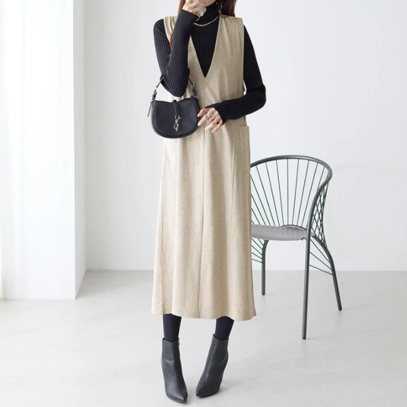 Новинка отечественного производства осенне-зимняя 400г шерстяная утолщенная жилетка с глубоким V-образным вырезом платье шерстяная жилетка юбка