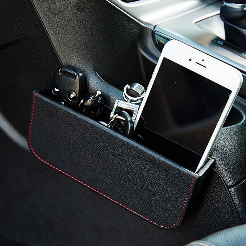 Car Seat Side Pocket Auto Seat Crevice Storage Box PU Leather Car Interior Seat Seam Box Slot Gaps Filling Organizer For Auto