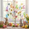 6Pcs Cute Colorful Foam Easter Rabbit Animal Mold Painted Sequin Bunny Ornament Hanging Sparkle Rabbit Figurine Celebration