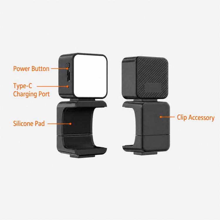 For DJI Osmo Pocket 3 Desiontal Portable Magnetic Fill Light, PM02 Dual Light (Black)