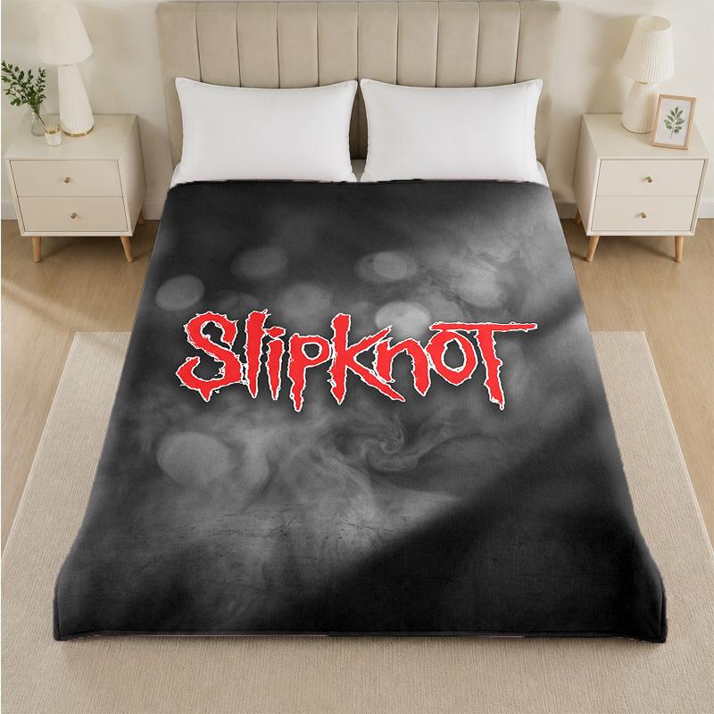 Slipknot Print Flannel Blanket Cozy Lightweight Plush Throw Blanket For Bed Sofa Household Use