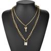 Multi Layer Necklace Vintage Key Lock Pendant Sweater Chain Charm Jewelry Gift for Women Girls