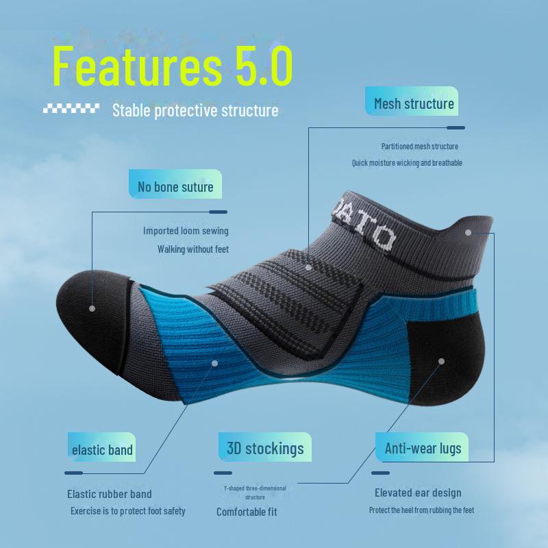 Мужские нескользящие дышащие летние спортивные носки — впитывают пот, легкие и надежно фиксируются для бега и походов