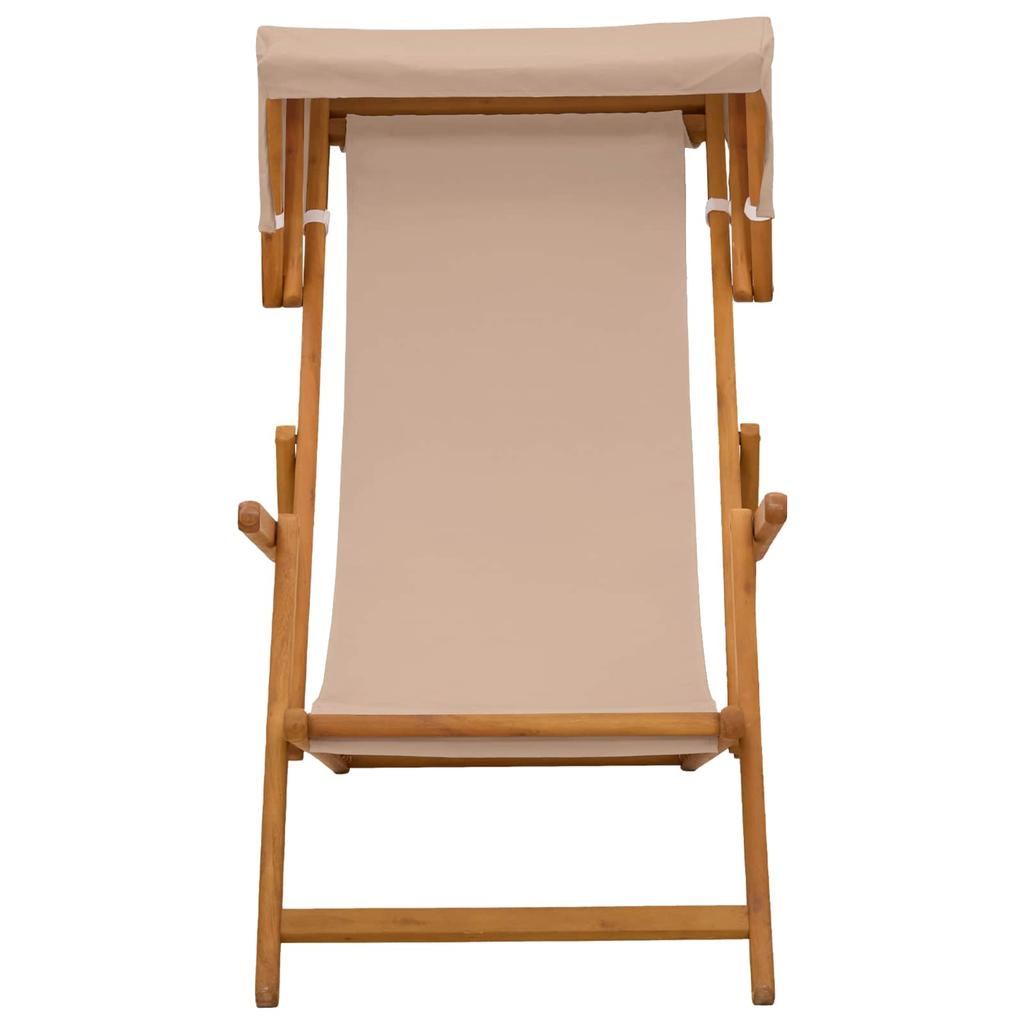 3 Position Lounge Chair Solid Eucalyptus Wood Taupe