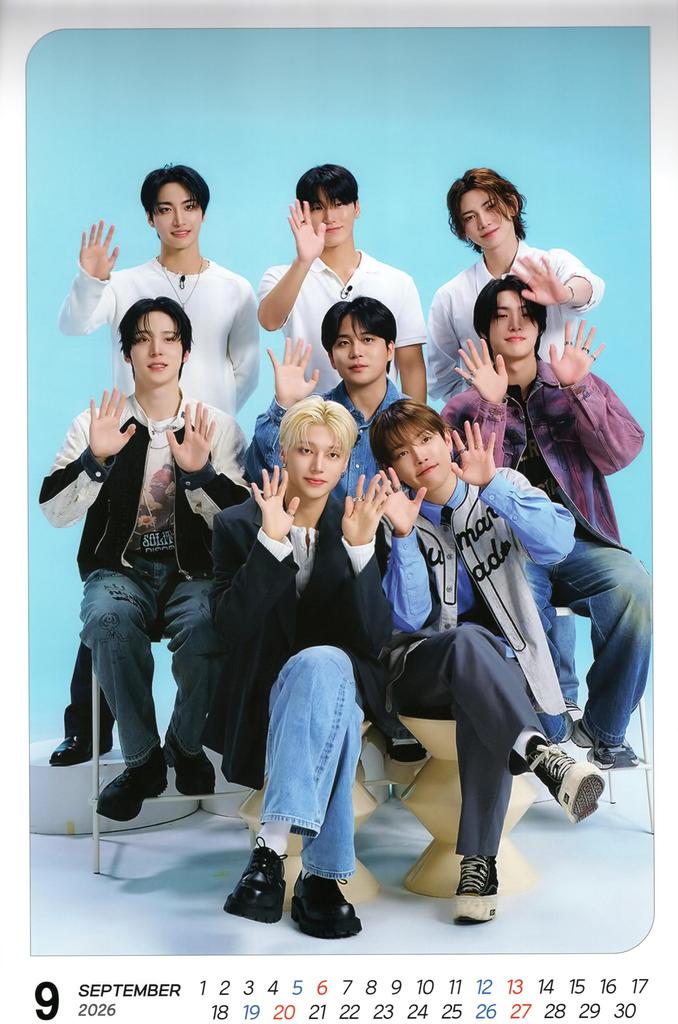 Мерч ATEEZ Большой настенный календарь 2026 Набор наклеек для календаря (Рэйва 8) + К-ПОП