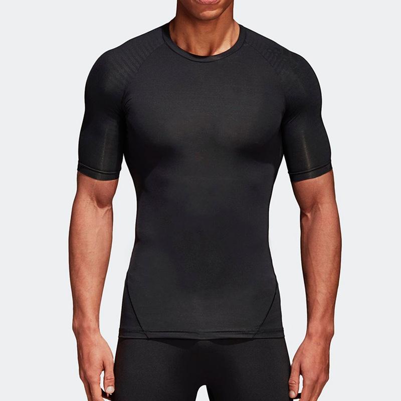 adidas Ask Tec Tee Ss Tight Gym Sports Short Sleeve Black Men's CF7171