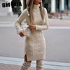 Turtleneck Slim-fit Autumn Winter Warm Sweater Dress for Women