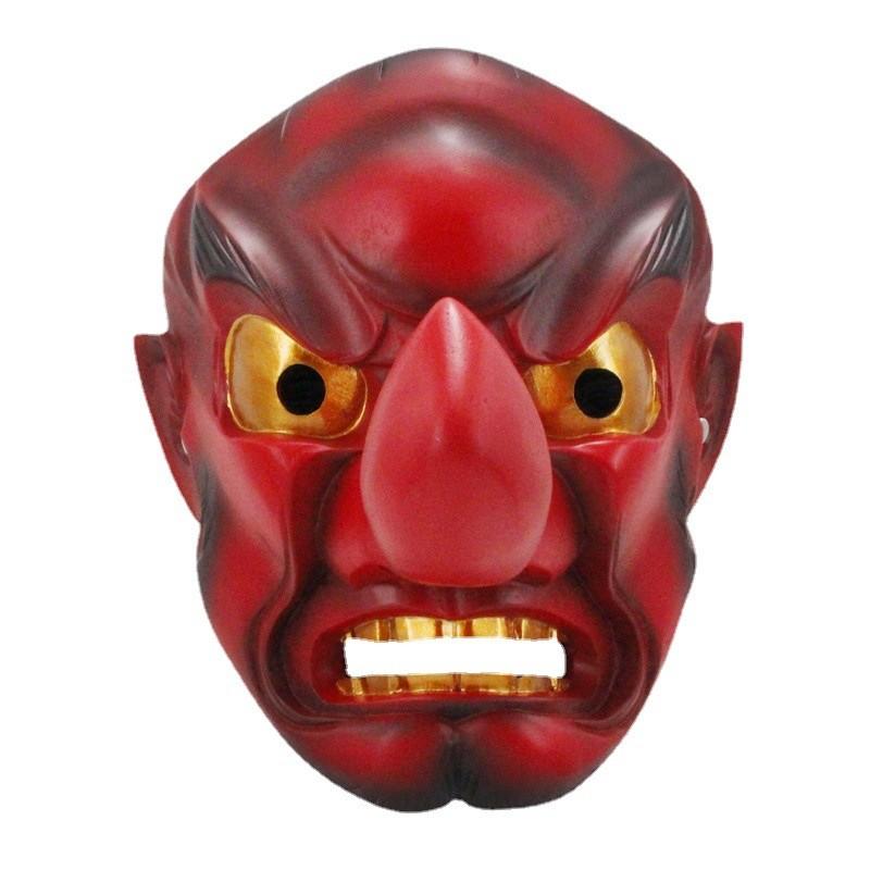 Exquisite Long-nosed Tengu Mask In Silver Copper And Red For Halloween And Cosplay