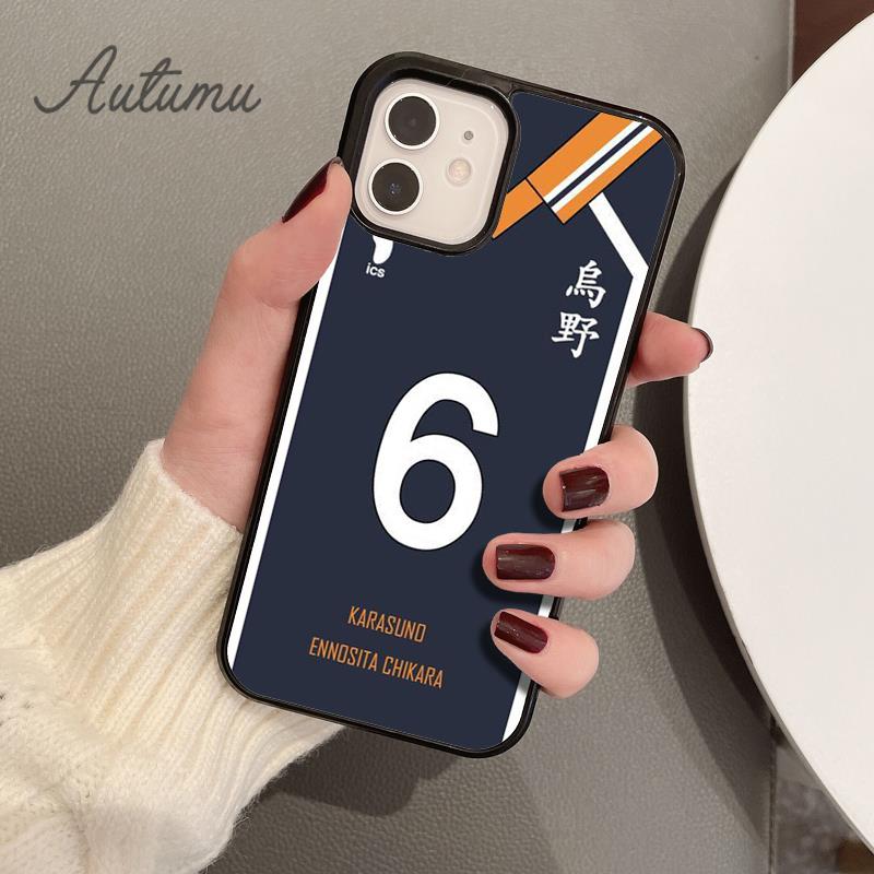 Хайкюу!!Чехол для телефона Karasuno Team Uniform для iPhone 11 12 13 14 Pro Max mini XR XS SE 2020 7 8 Plus Samsung S21 S22 shell