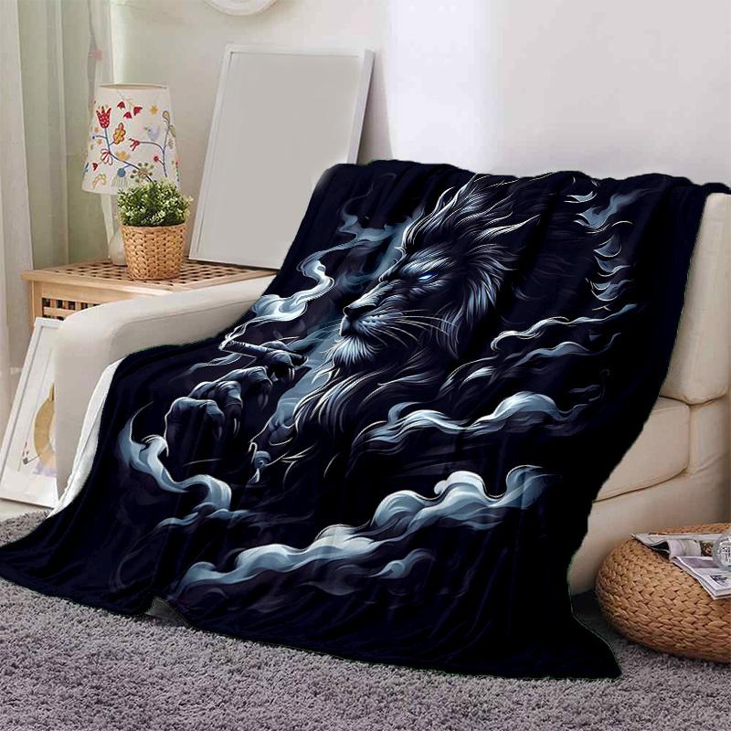 1pc Skulls Roses Candles and Wine Blanket Soft Throw for Home Decor, Gift Idea for and , Living Room .K085