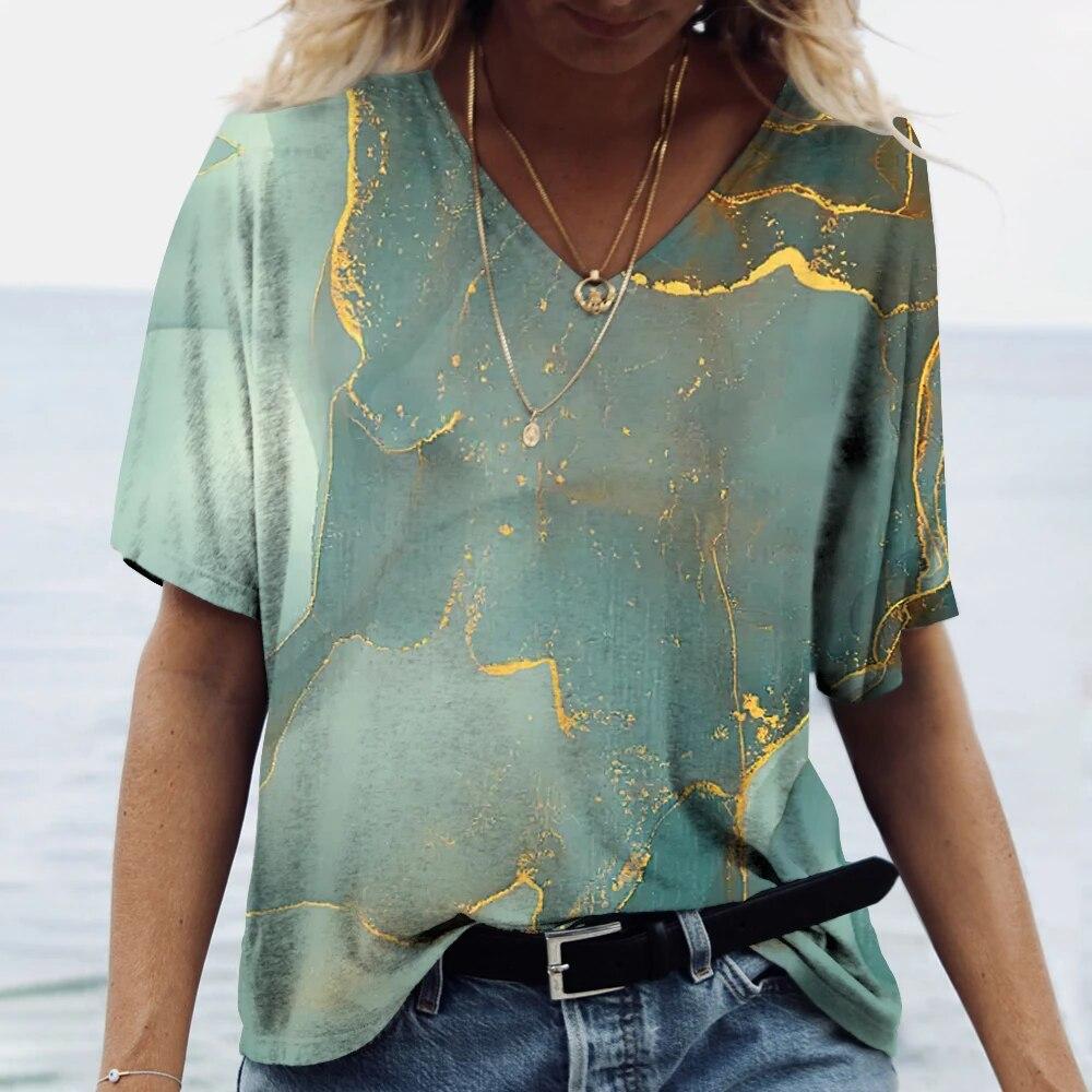 Майки с классической 3D-текстурой для женщин, неформальная одежда, рубашка манга с короткими рукавами V, рубашка в стиле Харадзюку, верхняя рубашка