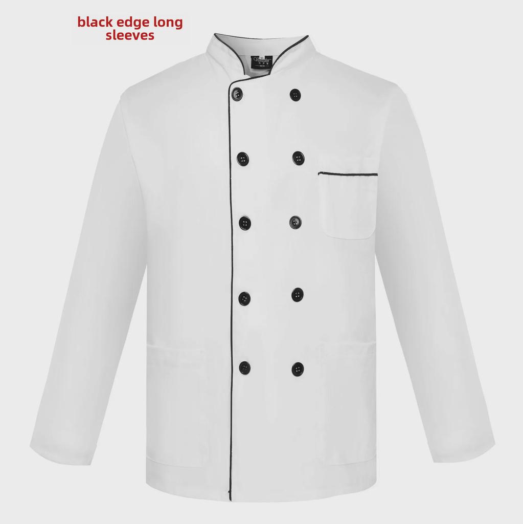 "Unisex Long Sleeve Chef Uniform for Autumn & Winter - Ideal for Hotels, Restaurants, and School Canteens"