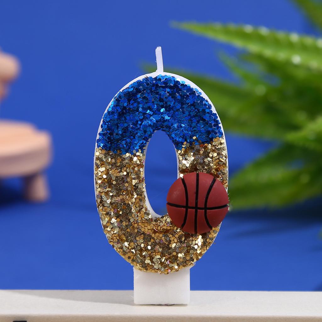 Birthday Candle Number 0-9 Red Blue Cake Candle with Red Basketball,Birthday Party Kids Adults Anniversary Celebrations Supplies