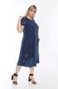 Женское платье большого размера, синее, стираное платье из вискозы