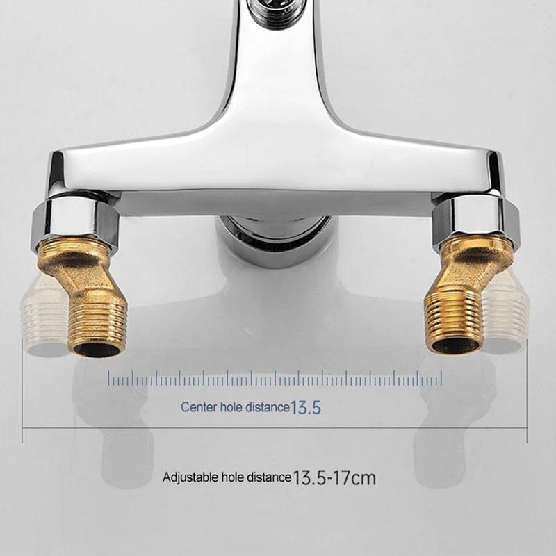 Faucet Zinc Alloy Basin Faucets Chrome Wall Mounted Hot Cold Water Dual Spout Mixer Tap for Bathroom Splitter Bath Shower Basin