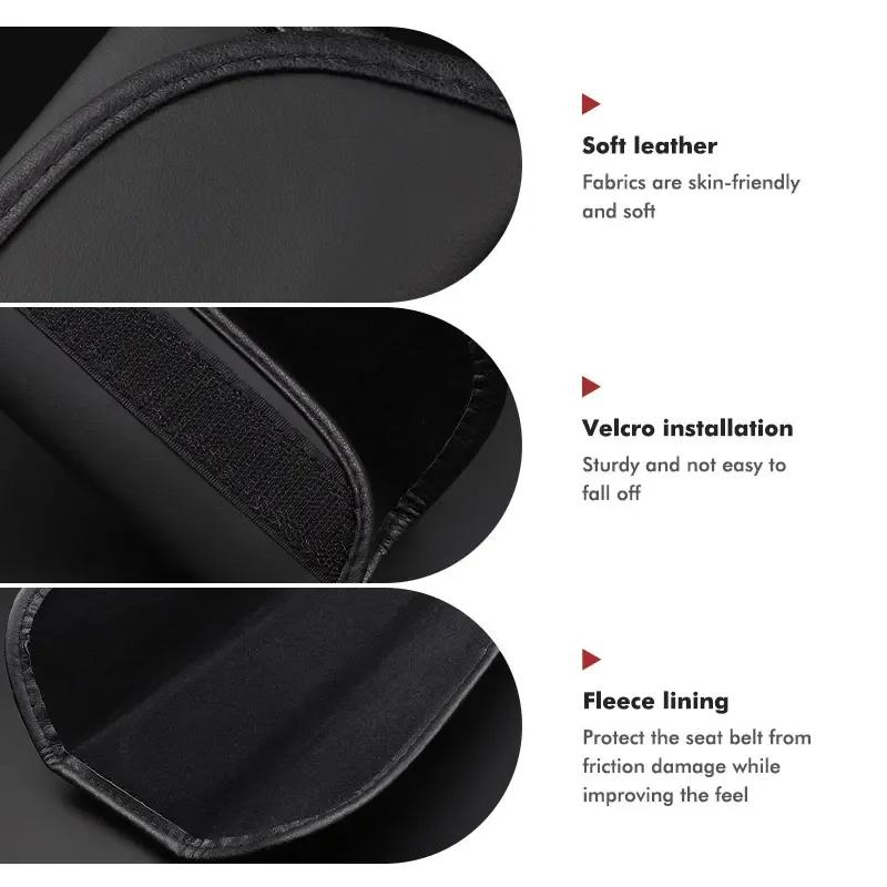 BYMF1 Leather Car Seat Belt Shoulder Protector Padding Accessories For Citroen Jumper Celysee Cactus Picasso Aircross Saxo Grand