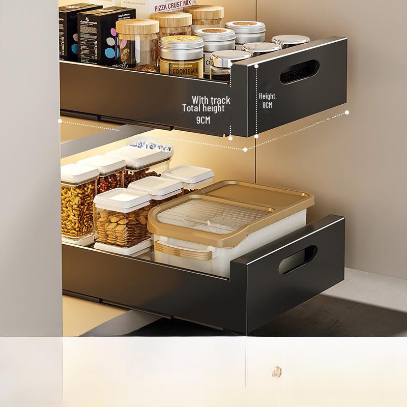 Kitchen For Storage Basket Pullout Cabinet Drawer Seasoning Bowls Dishes Undersink Organizer
