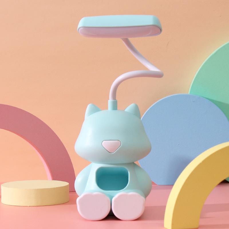 Creative Cartoon LED Desk Lamp with Multi-Function and Eye Protection for Student Reading and Children's Bedside Use