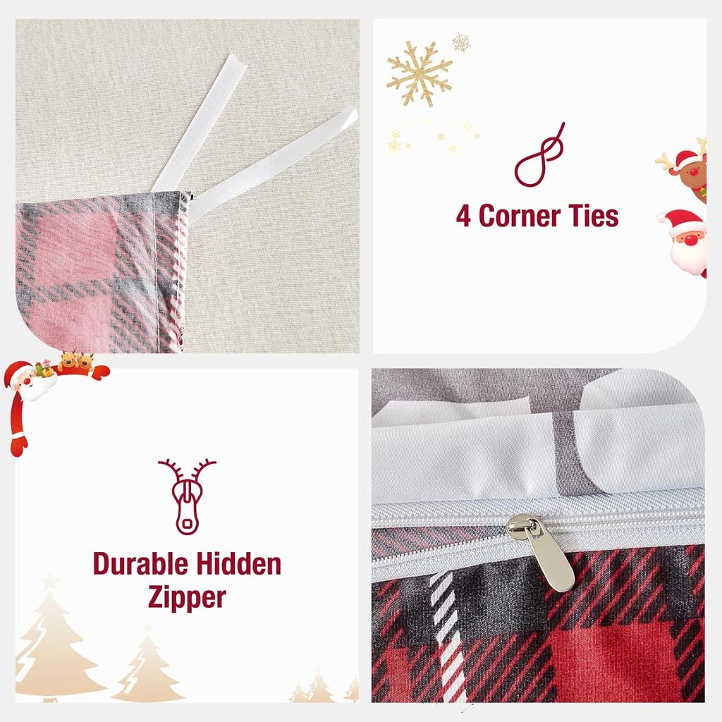 Комплекты пододеяльников размера кинг с рождественским принтом оленей - Мягкая микрофибра, красные комплекты постельного белья размера кинг, рождественское постельное белье 230x220 см