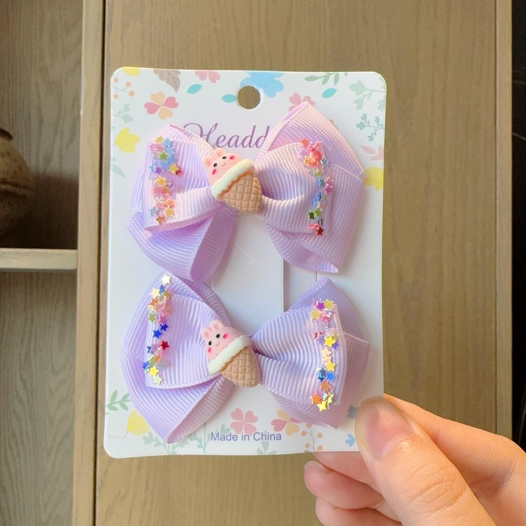 2Pcs New Fashion Solid Hairpins Bows Hair Accessories Hair Clips Girls Sequin Hairpins Children Cute Barrettes Gift