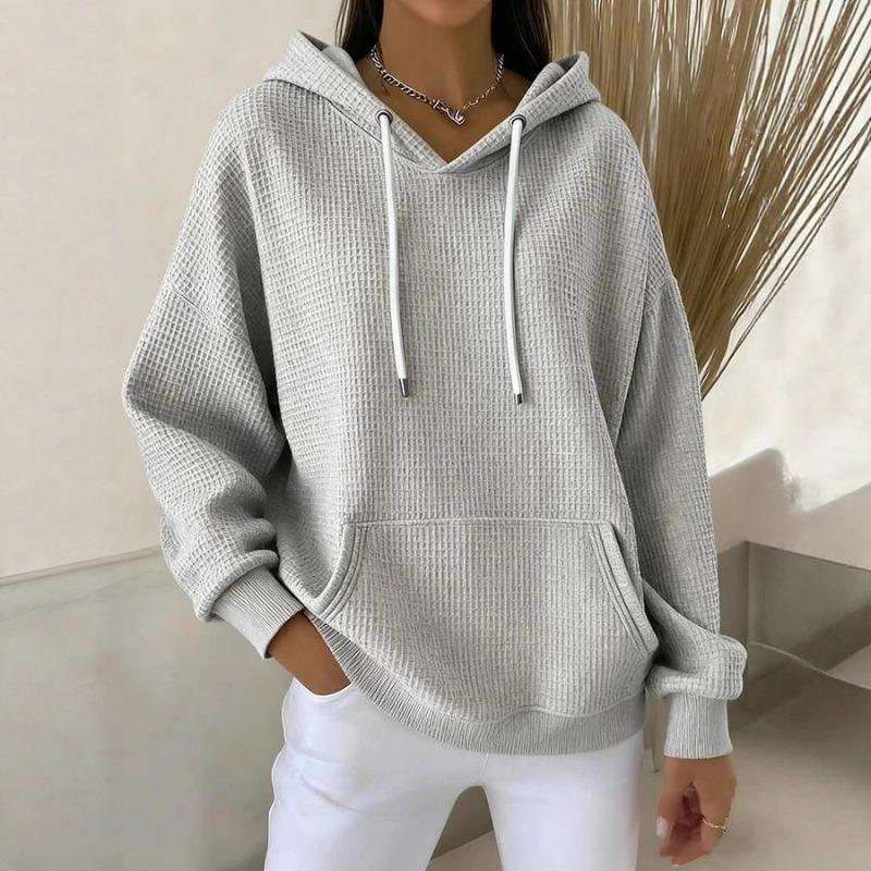 Women S Solid Color Hooded Long Sleeve Casual Sweatshirt