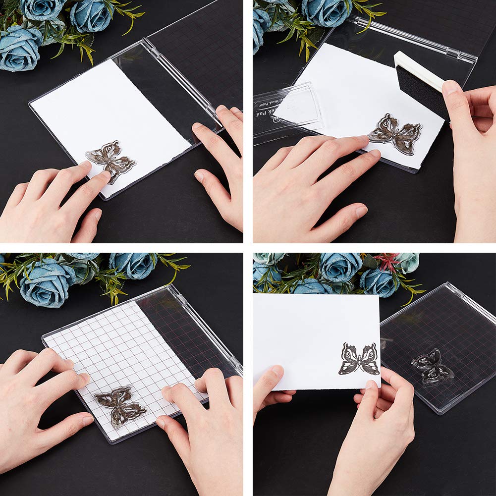 DIY Acrylic Stamping Tool Perfect Positioning Stamping with Clear Stamps Scrapbook Craft for Card Making Scrapbooking Clear 157x151x7mm