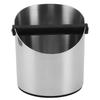 Coffee Knock Box Round Stainless Steel Coffee Machine Knock Box Anti Slip Base Large Capacity Slug