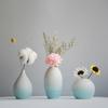 Современная лазурно-голубая ваза для цветов, цветная керамическая ваза для цветов, минималистичная настольная мини-ваза, центральный элемент домашнего декора