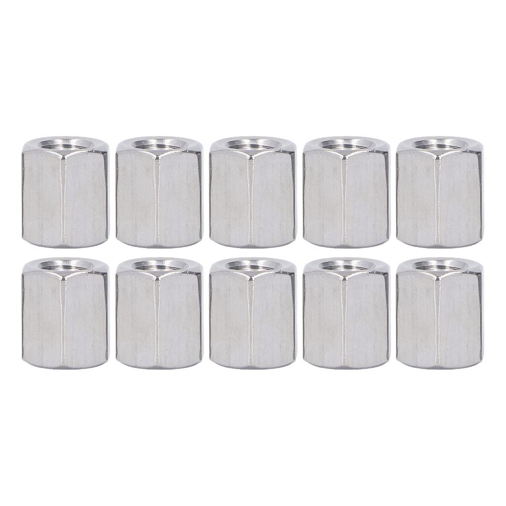 10 ШТ. Гайки соединительные шестигранные M10 из нержавеющей стали 304 с метрической резьбой, гайки для соединения резьбовых стержней для болтов шпилек