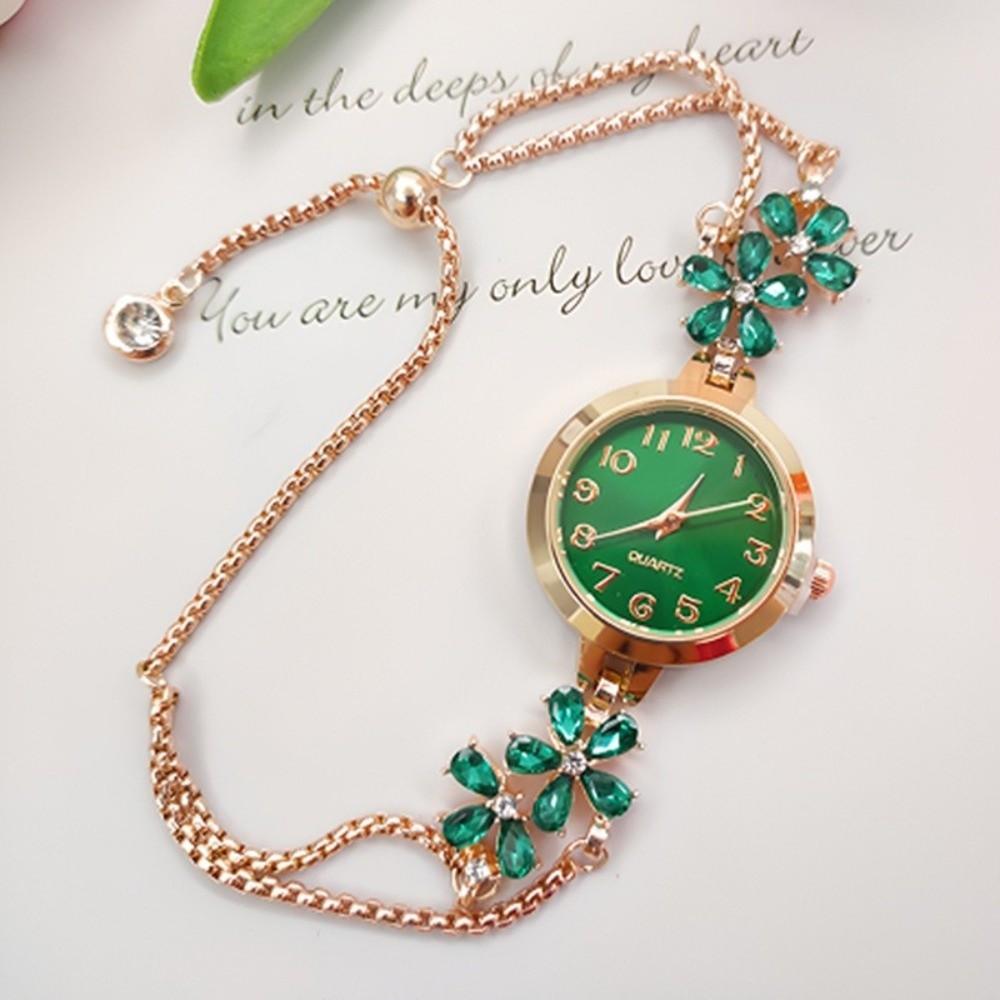Adjustable Bracelet Watch Quartz Movement Flower Bracelet Watch Women's Quartz Watch  Gift Giving