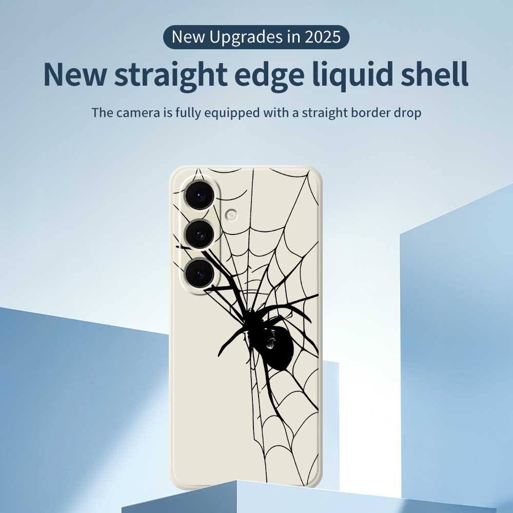 For Samsung Galaxy S25+ Case Spider Pattern Printing Straight Edge TPU Phone Back Cover