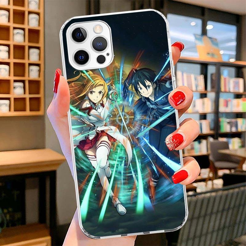 Sword Art Online Anime Cover Phone Case For iPhone 16 17 Air 15 14 Pro Max 16E Phone Case 13 Mini 12 11 7 SE 8 Print Pattern Fit