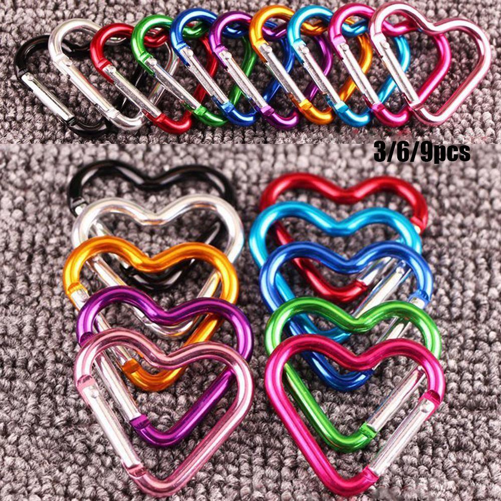 Hanging Climbing Accessories Keyring Hook Aluminum Carabiner Keychain Clip Heart-shaped Buckles
