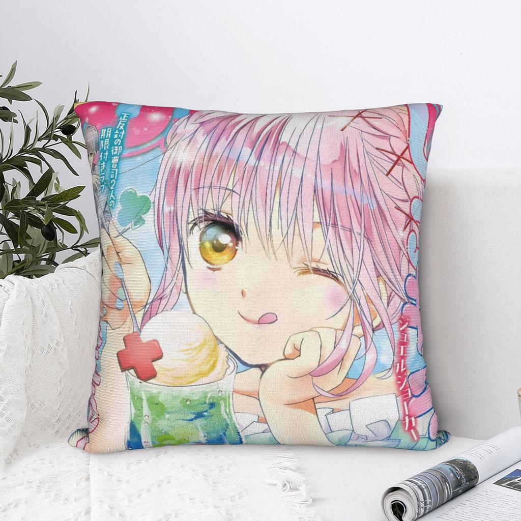 Аниме Shugo Chara Квадратные Наволочки 90-х Мультяшный Манга Чехол для Подушки Винтажный На молнии Декоративная Наволочка для Дома 18"