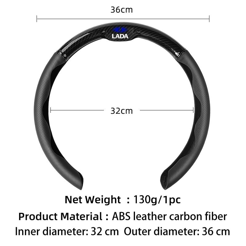 Car accessories interior Carbon Fiber Steering Wheel Cover For Lada Priora Sedan Sport Kalina Granta Vesta Niva Vaz Samara NN34