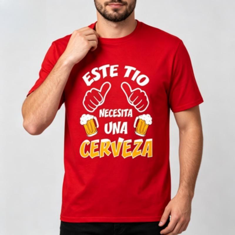 Pure Cotton Unisexs Tee Spanish Funny Beer Cup Thumbs Hand Print Mexican Drinking Party Gift Casual Daily Streetwear Tshirt