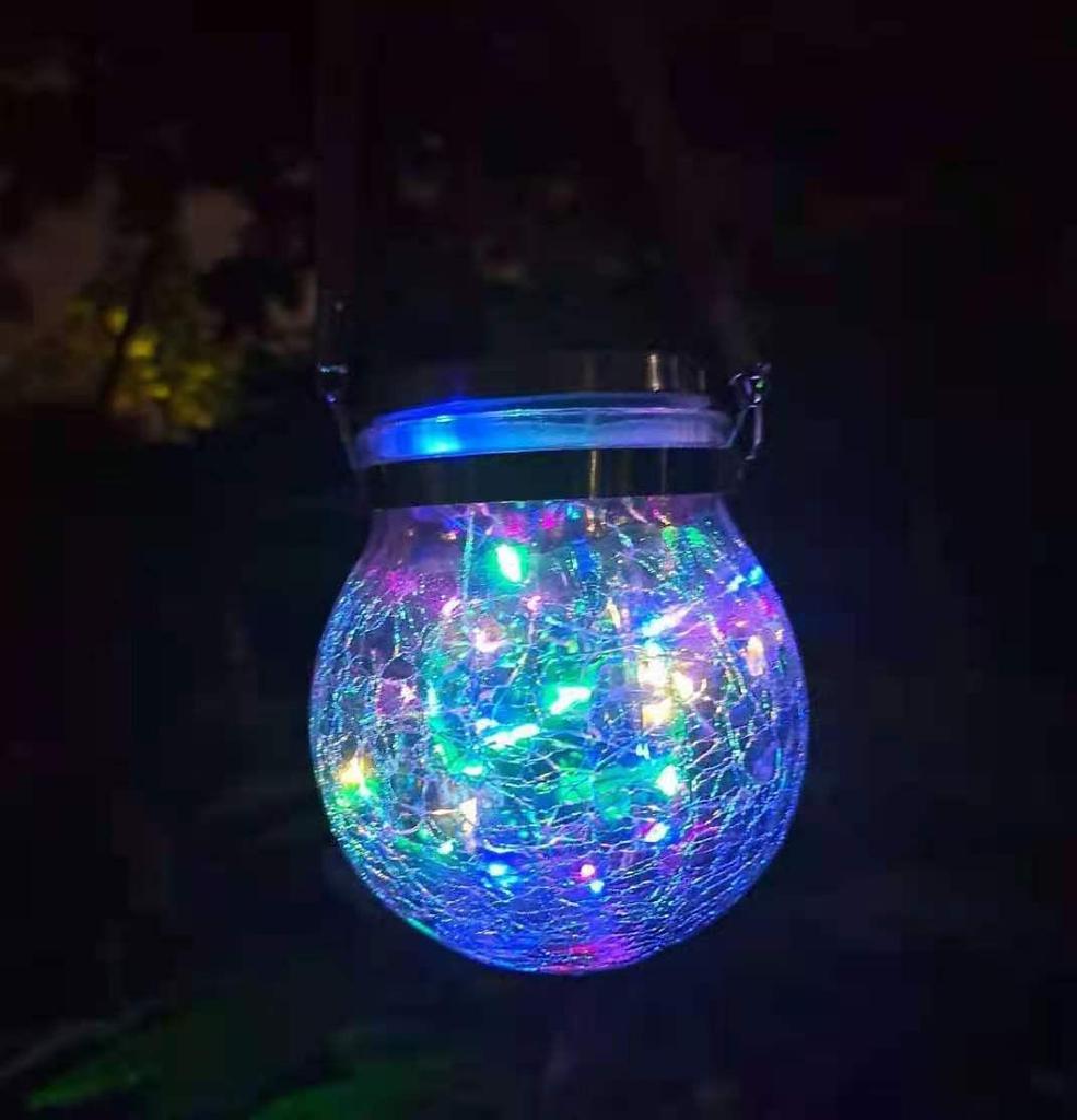 Solar-Powered Outdoor Garden Hanging Light - Glass Mason Jar Christmas Decoration